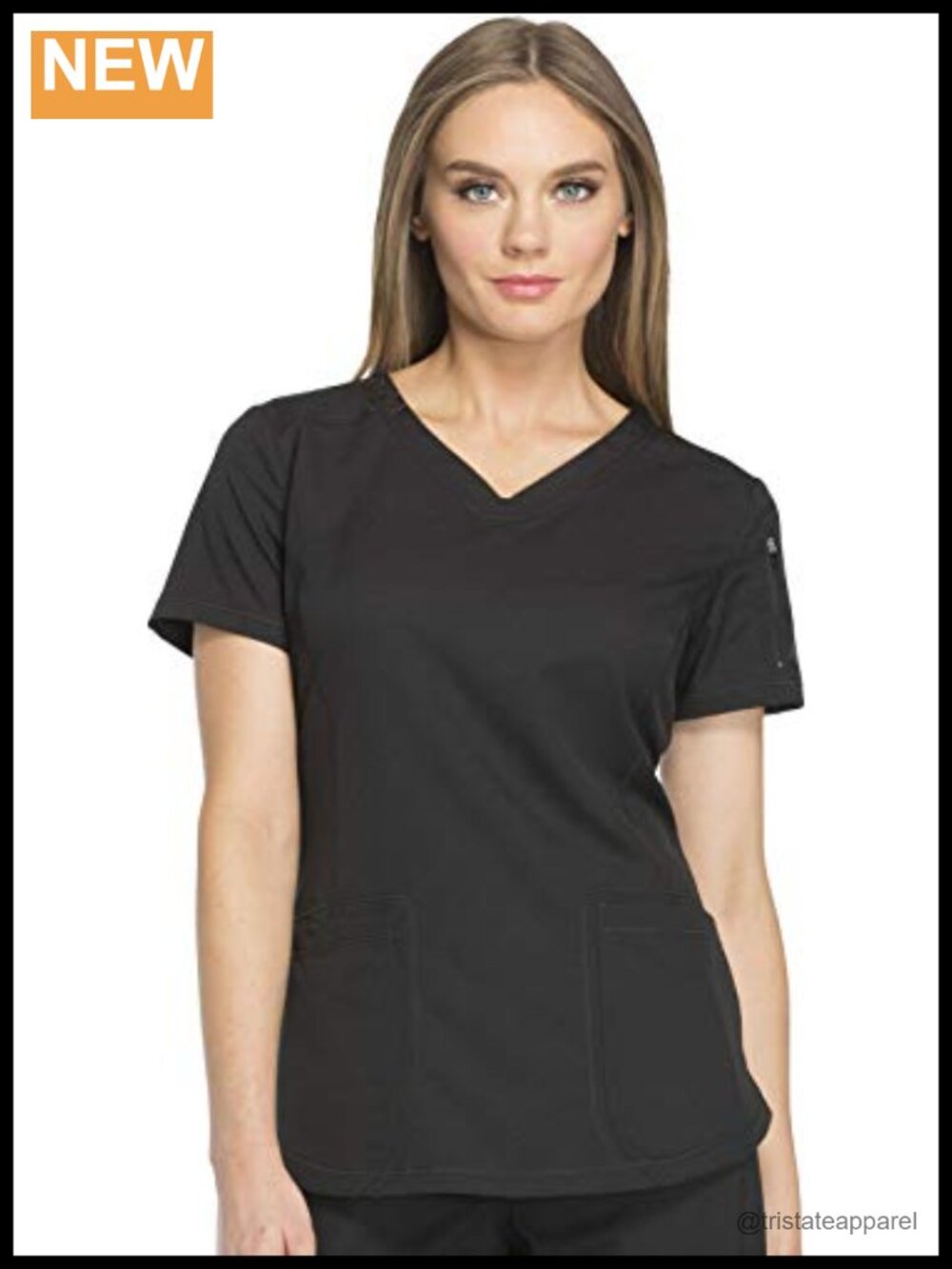 Dickies Dynamix V-Neck Scrub Top with Pockets Moisture Wicking Medical Workwear